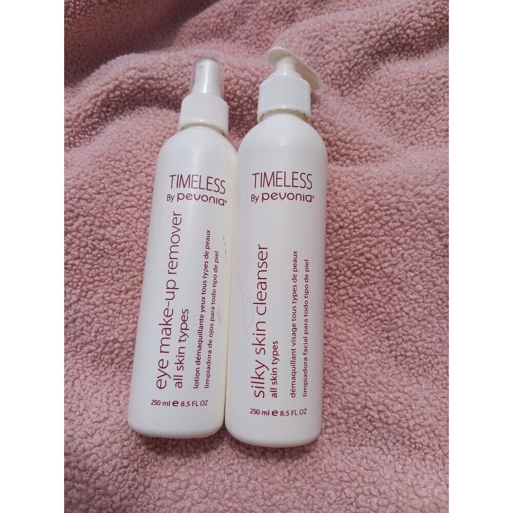 Timeless by Pevonia Eye Make‑Up Remover & Silky Skin Cleanser Set 8.5 oz Each